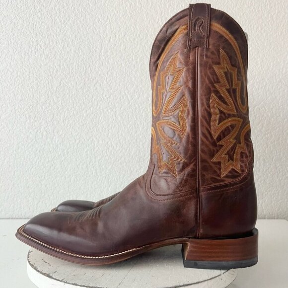 NEW Rod Patrick Mens Cowboy Boots 15AAAA Perro Loco Brown Square Toe Western - Picture 4 of 12